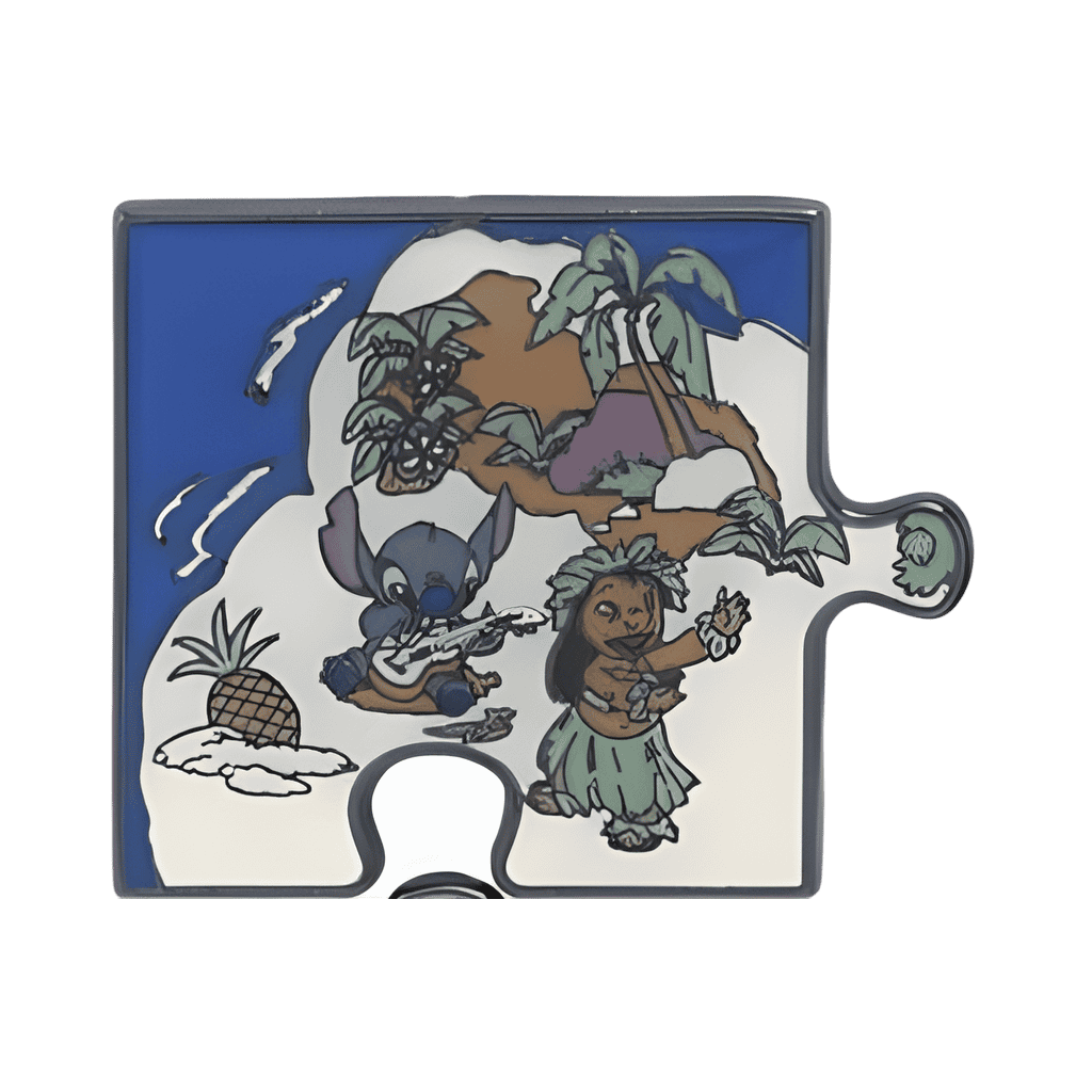 Lilo dancing hula and Stitch playing the ukulele piece Disney pin
