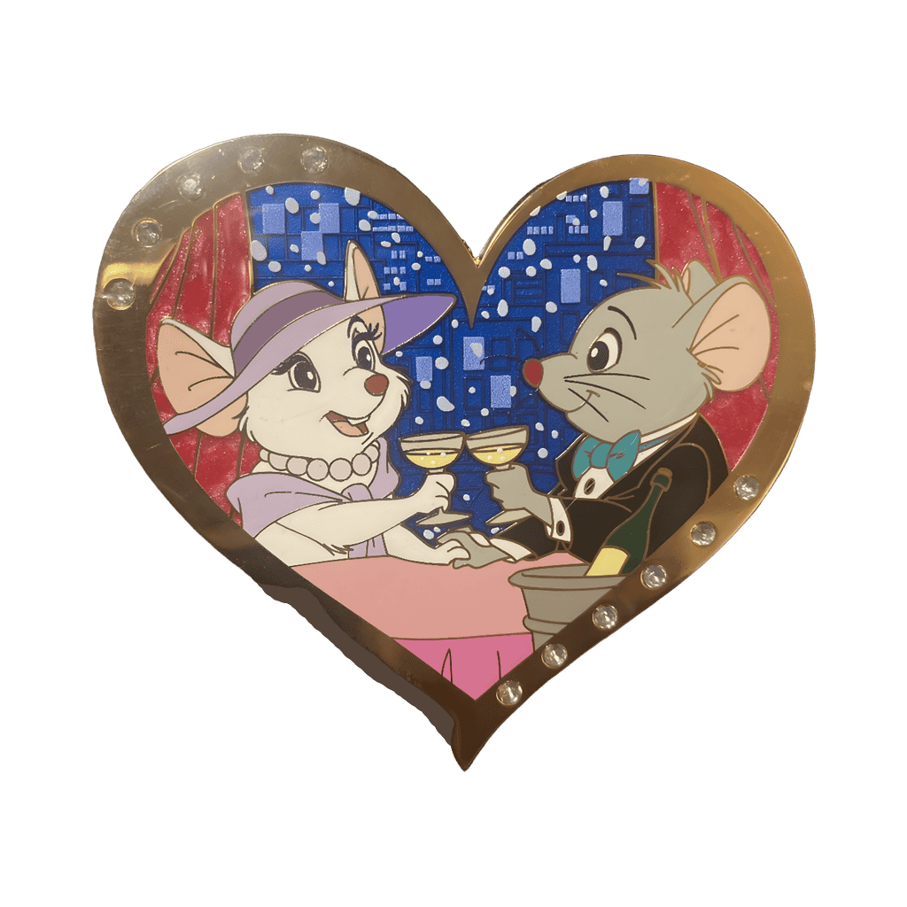 Bianca and Bernard valentine heart Disney pin