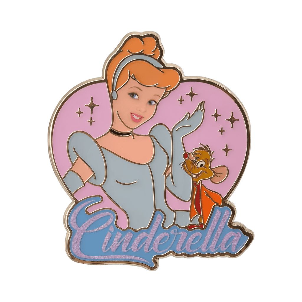 Cinderella and Jaq Heart Portrait Disney pin