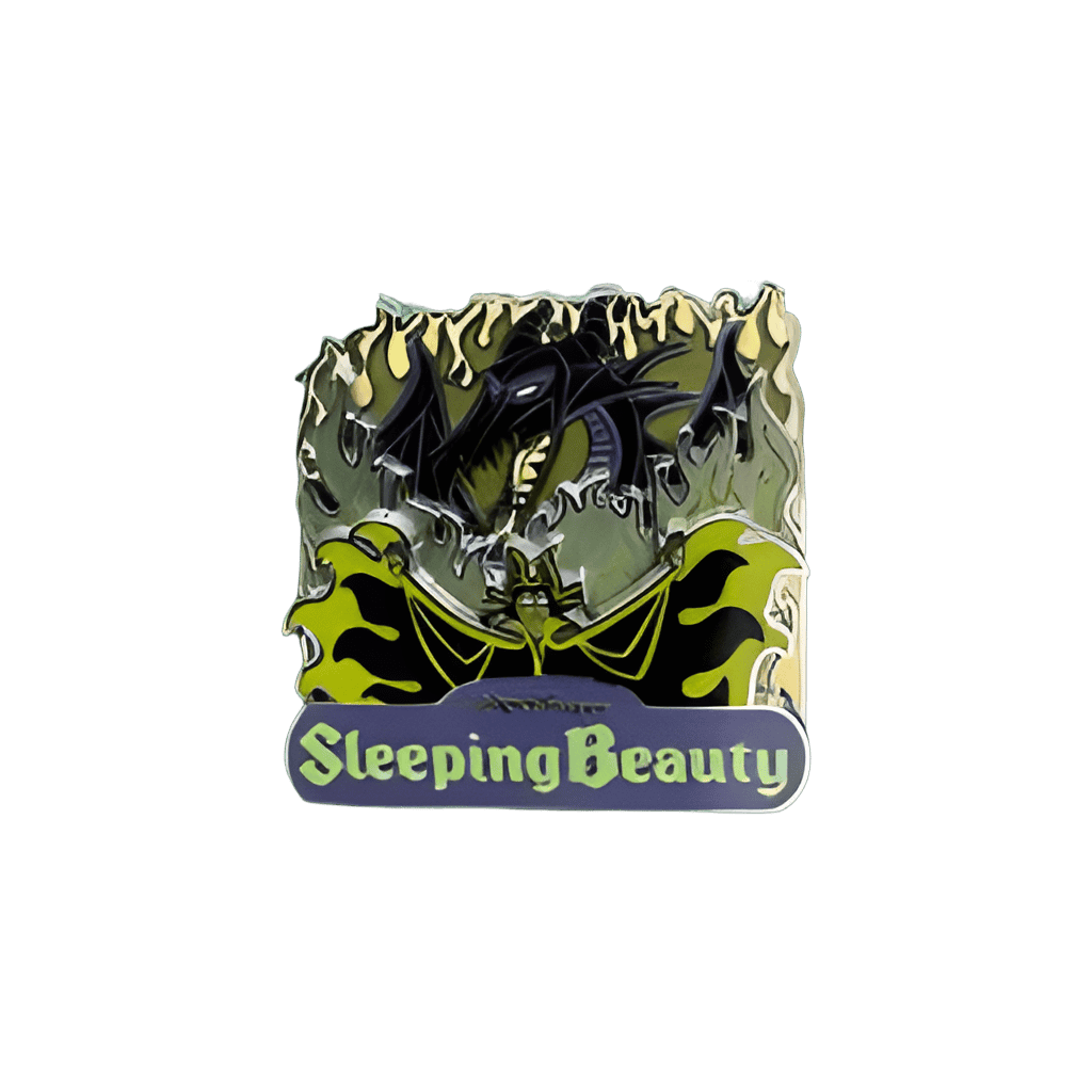 Variant 2 - Purple Fire and Dragon Outline Disney pin