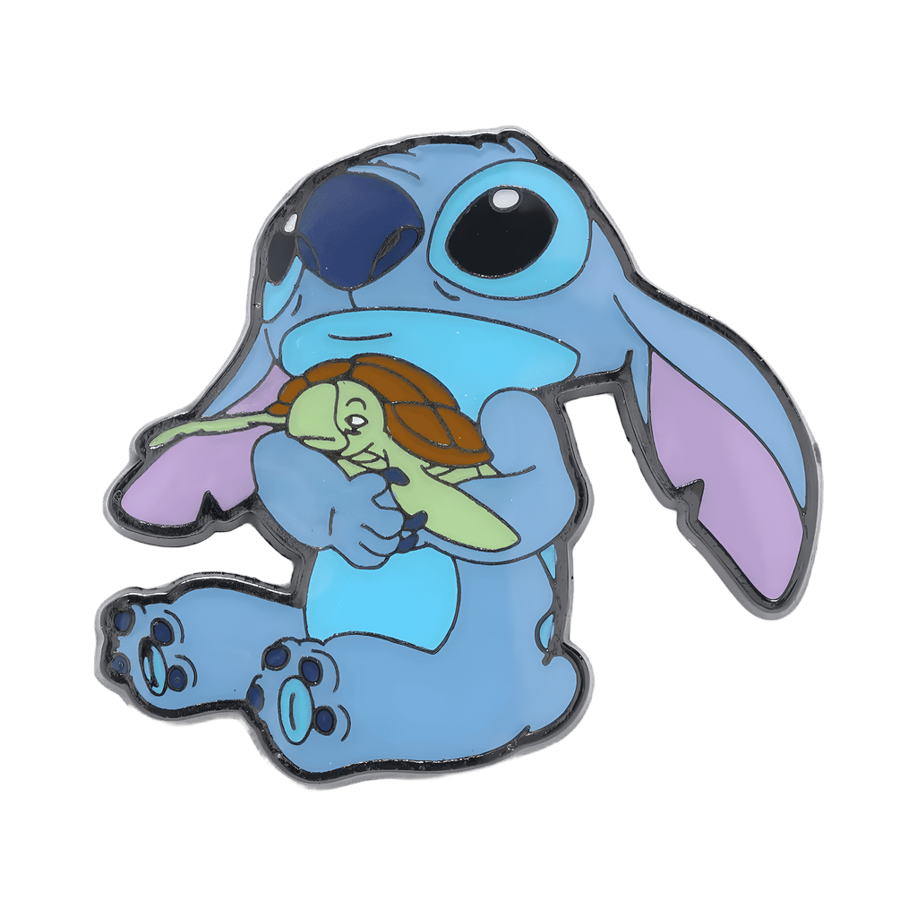 Stitch holding turtle Disney pin