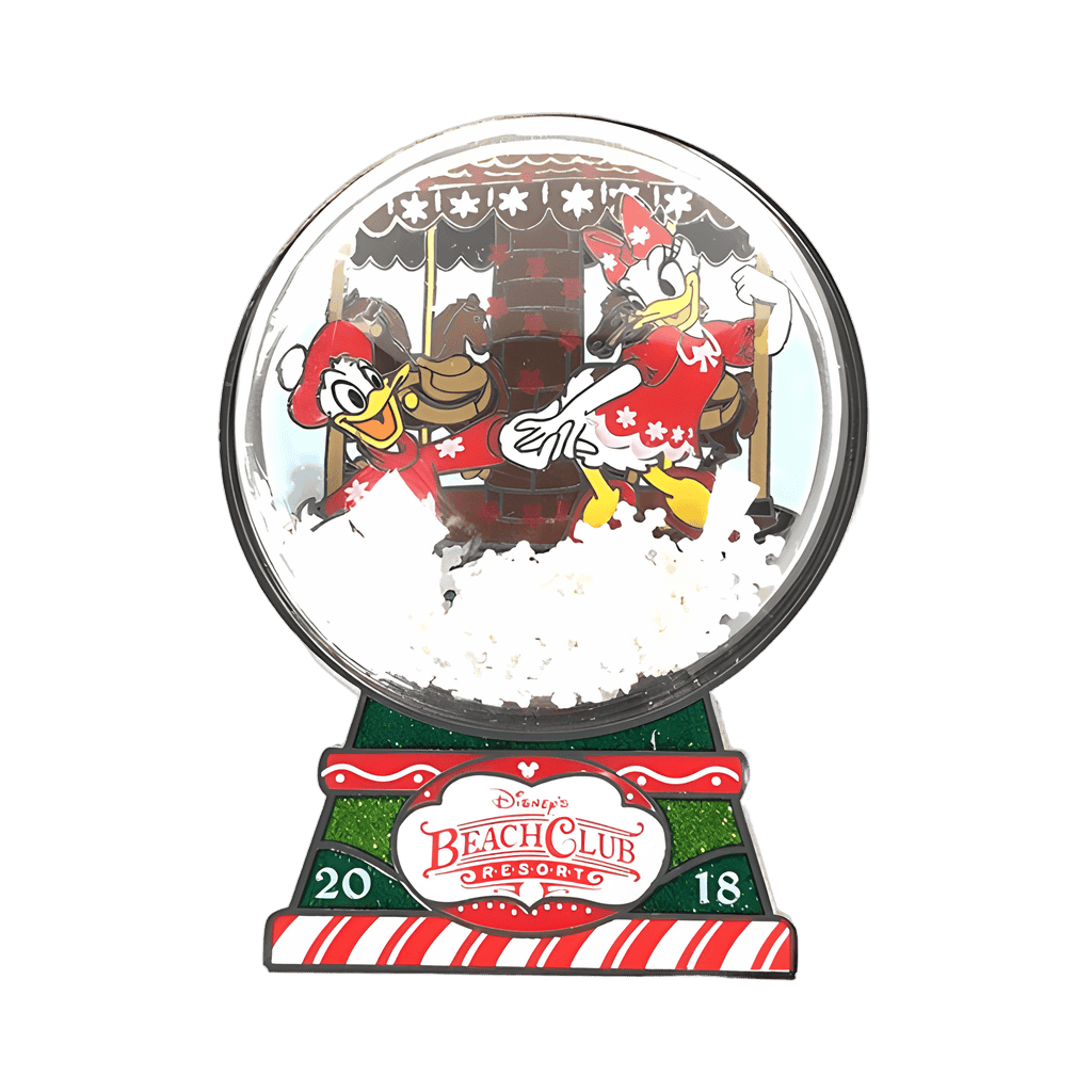 Beach Club Resort Snow Globe - Donald & Daisy Disney pin
