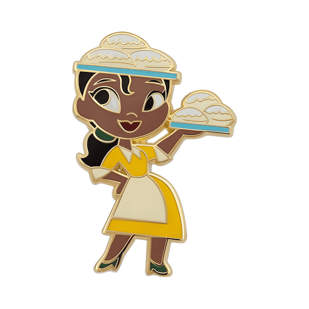 Waitress Tiana with Beignets Disney pin