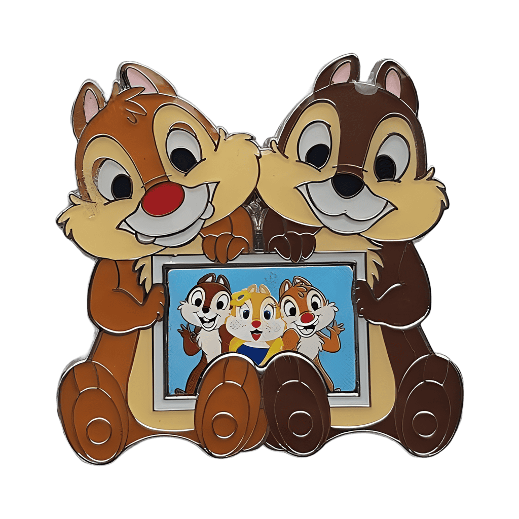 Chip and Dale holding a picture Disney pin