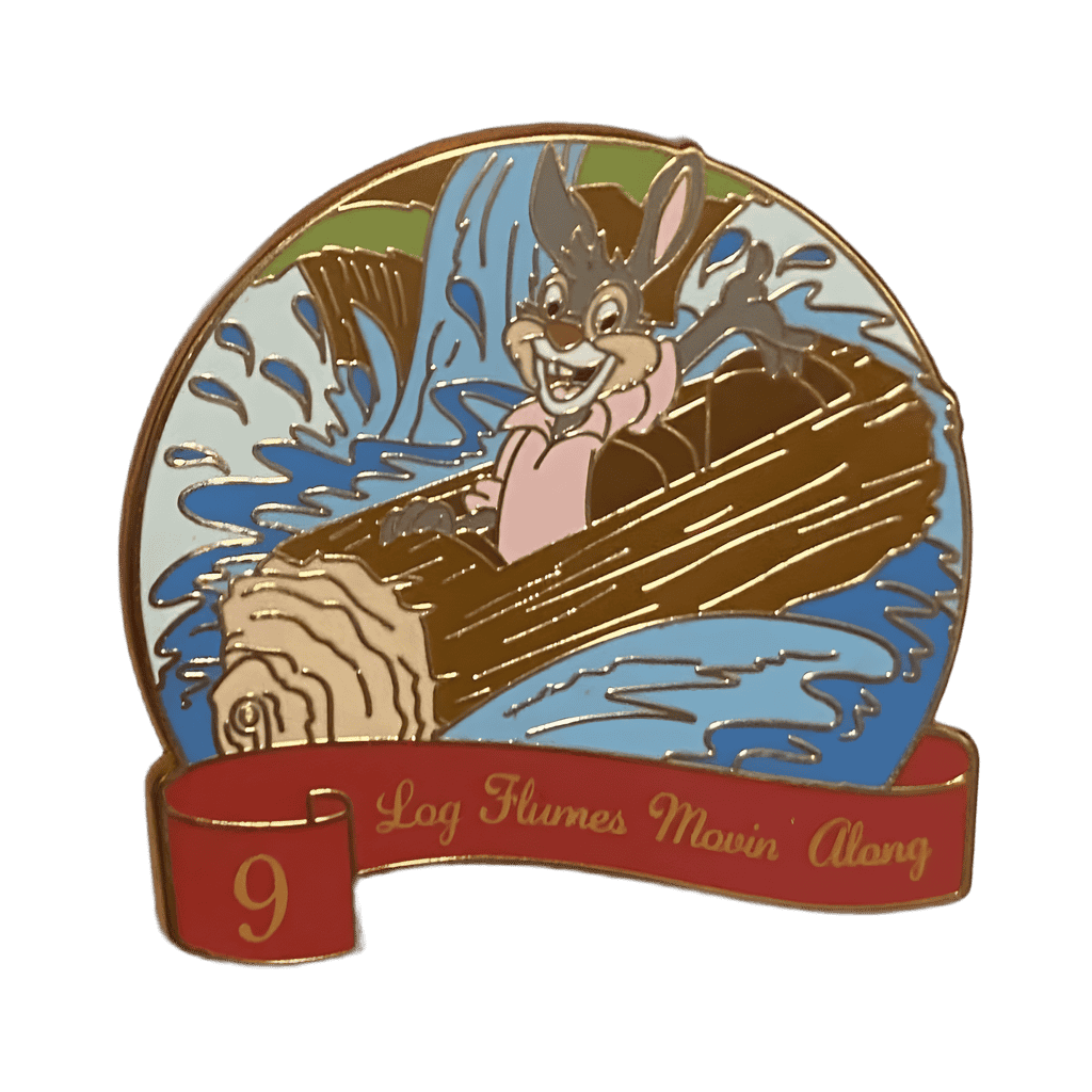 9 Log Flumes Movin' Along - Br'er (Brer) Rabbit Disney pin
