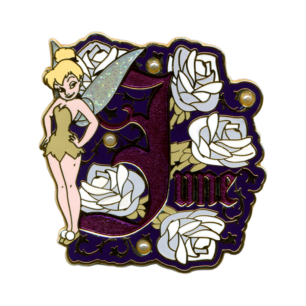 June Tinker Bell with white roses Disney pin