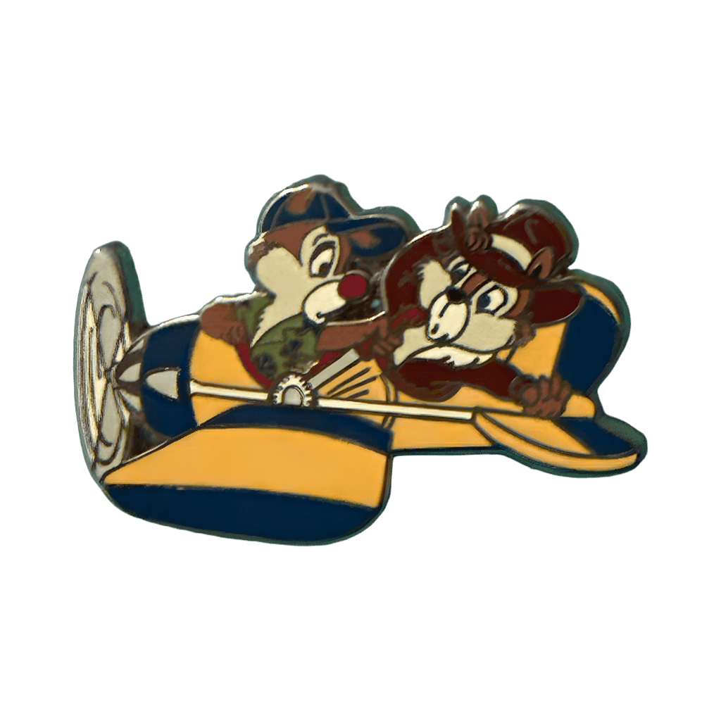Chip and Dale Flying a Yellow & Blue Plane Disney pin