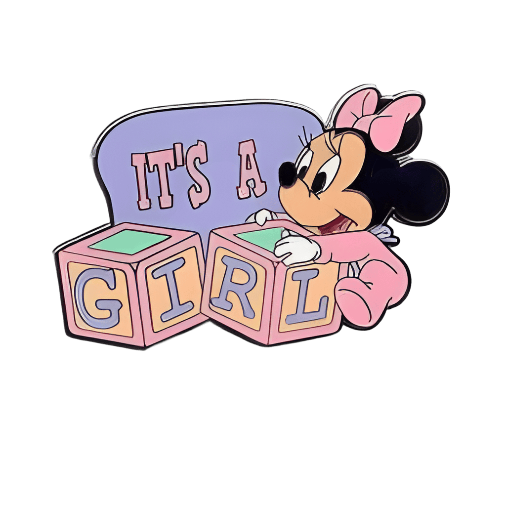 It's a Girl Baby Blocks - Minnie Disney pin
