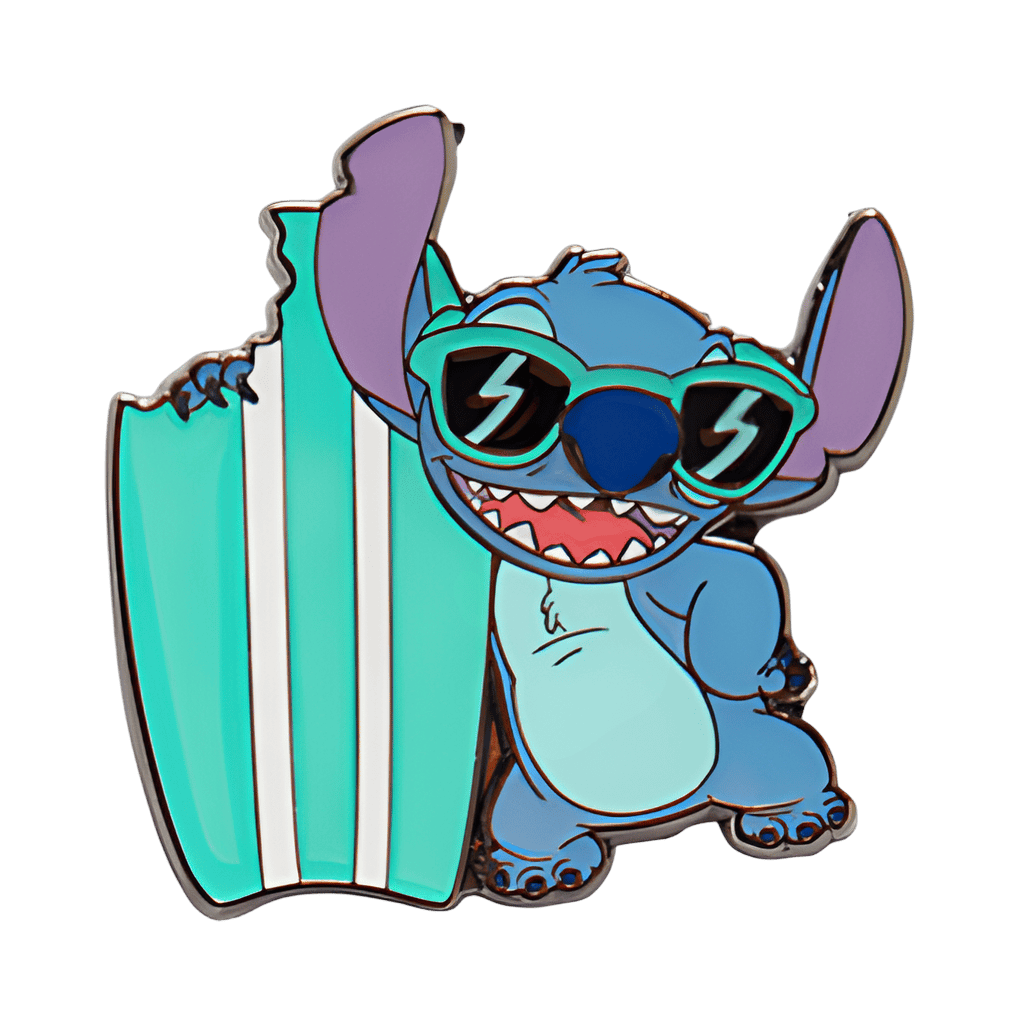 Stitch with Bitten Surfboard Disney pin