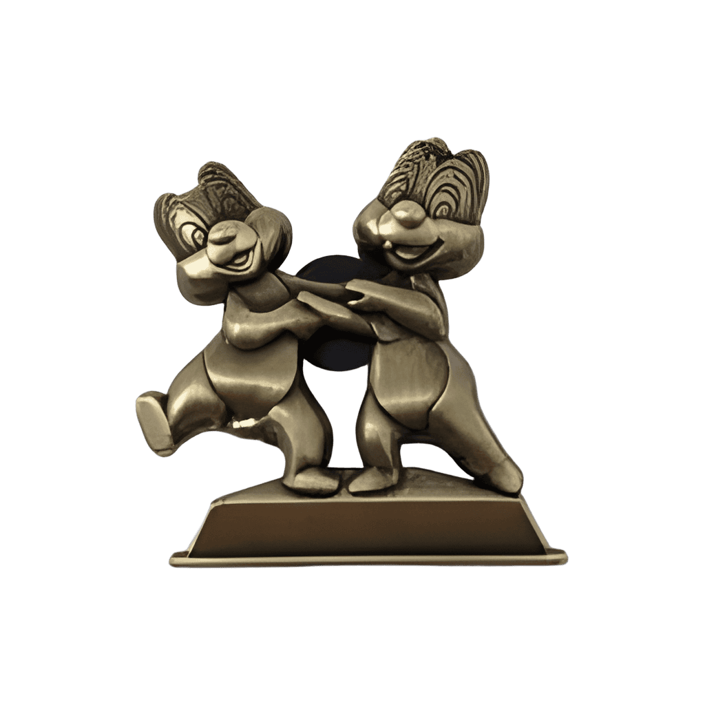 Gold Statue Chip and Dale Disney pin