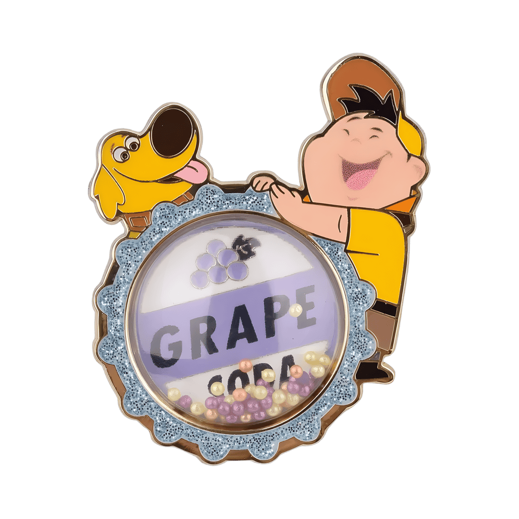 Russel & Dug - Grape soda cap Dome Disney pin