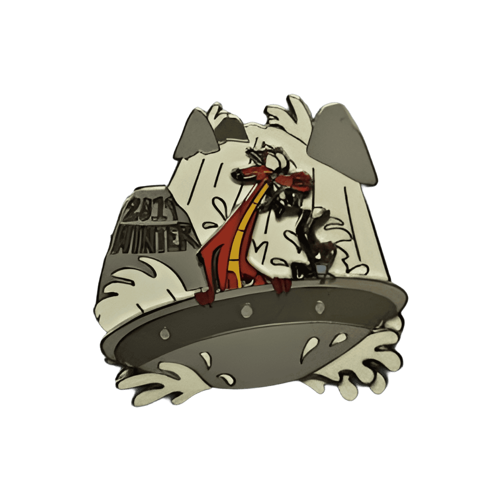 2019 Mushu and Cri-kee on shield-sled Disney pin