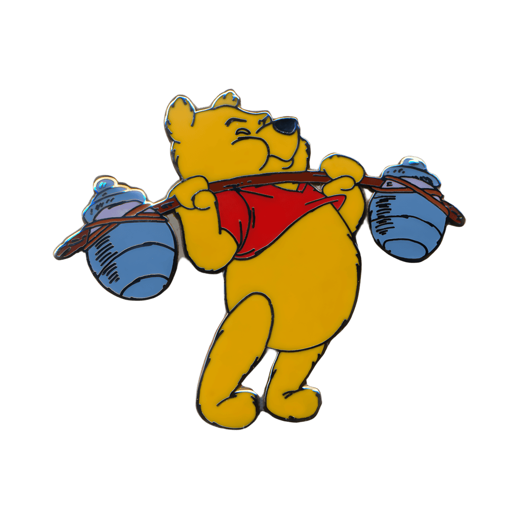 Pooh Weightlifting using Two Hunny Pots Disney pin
