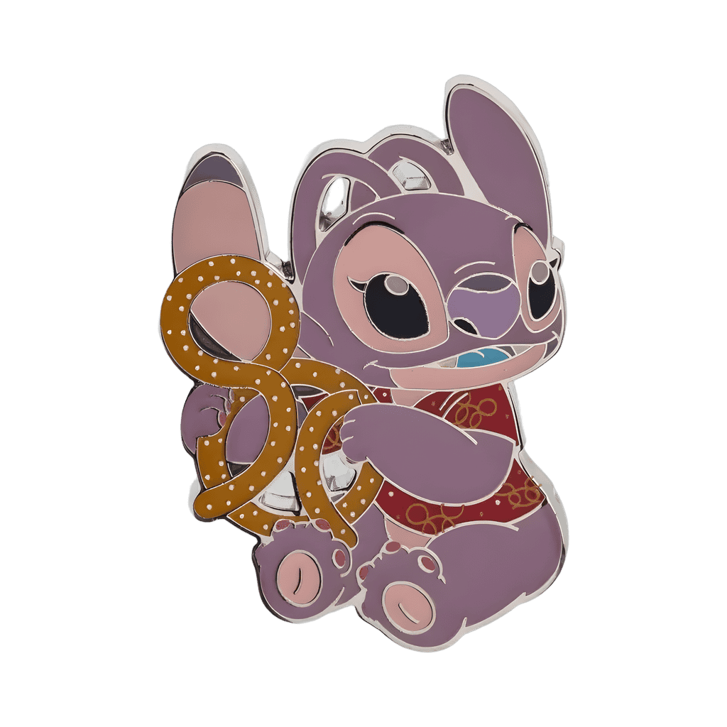 Stitch And Angel With Pretzel Set - January - Angel With Pretzel Disney pin
