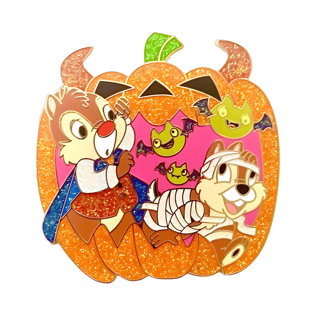 Chip & Dale Halloween pumpkin Disney pin