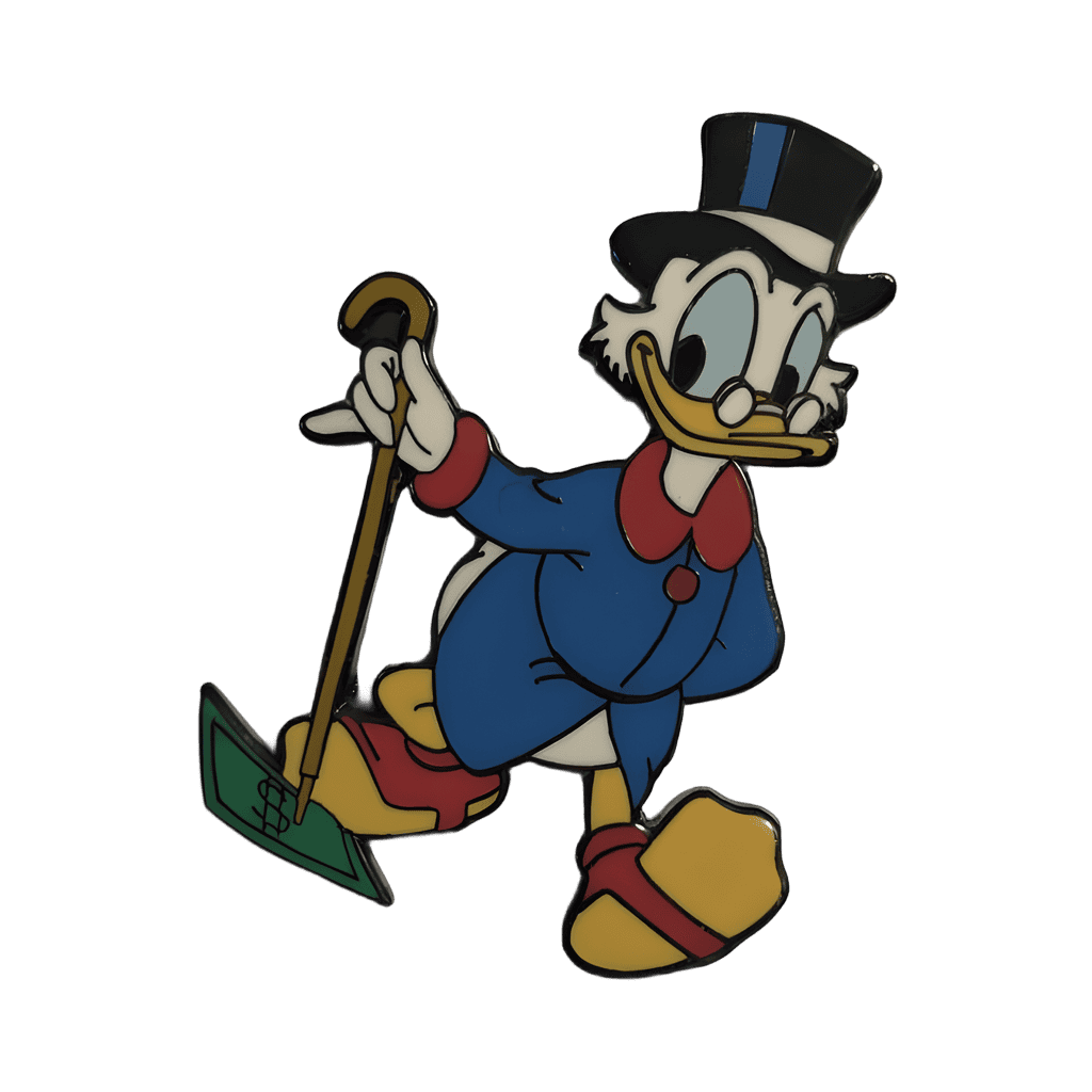 Scrooge McDuck with Cane Picking Up Bill Disney pin