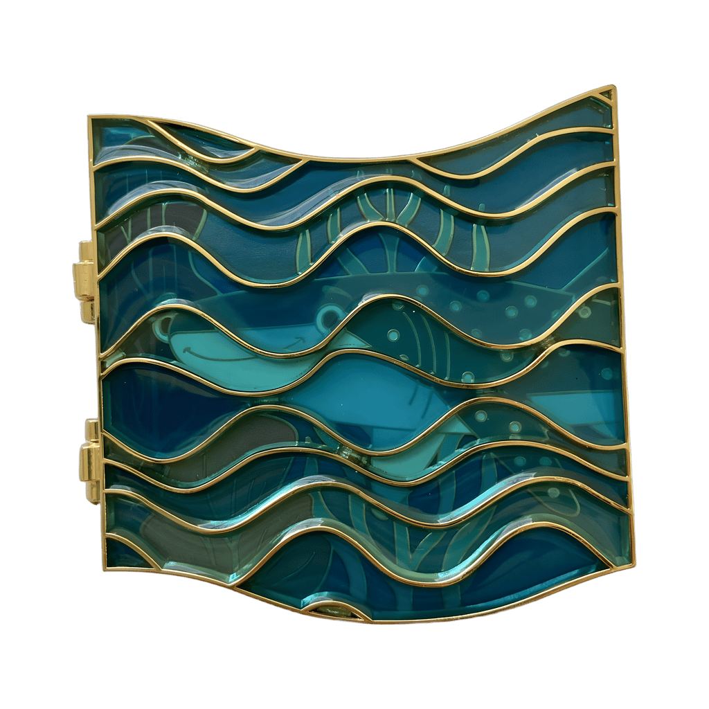 Hinged Stained Glass Waves - Destiny Disney pin
