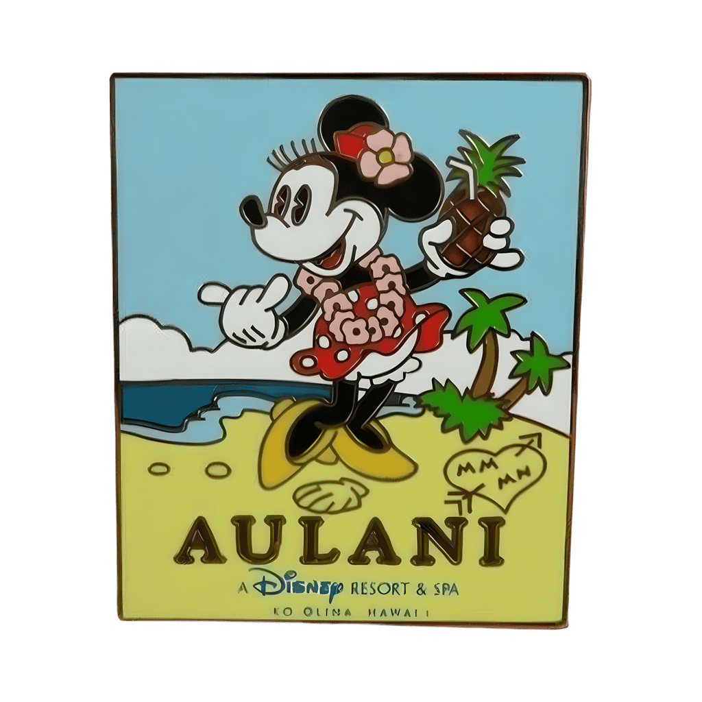 Minnie Mouse with Pineapple Drink and Lei on Beach Disney pin