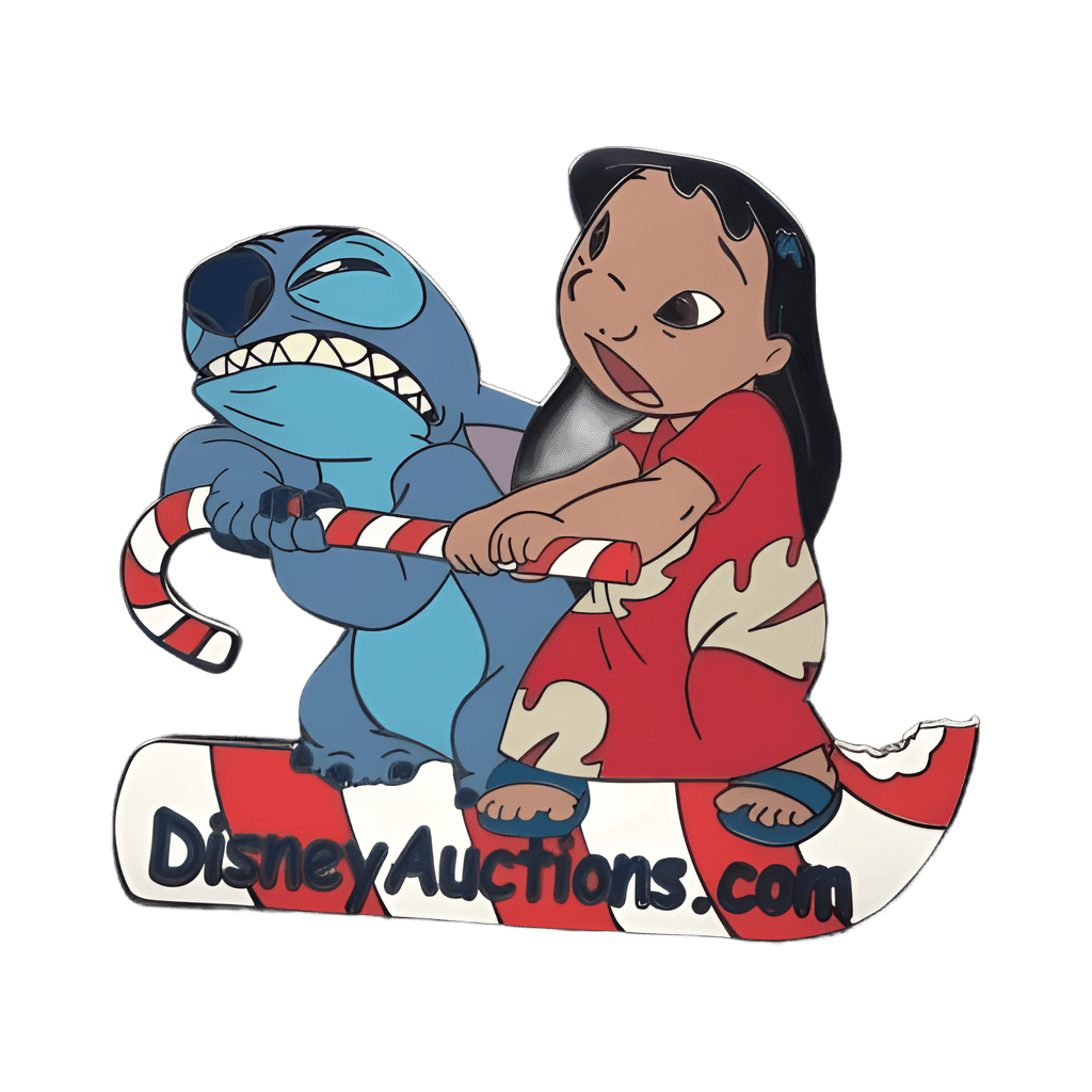 Lilo and Stitch with Candy Cane on DA Logo Disney pin