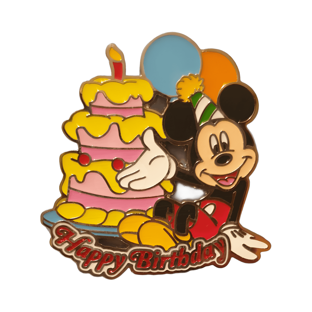 Happy Birthday Red Glitter - Mickey Mouse Disney pin