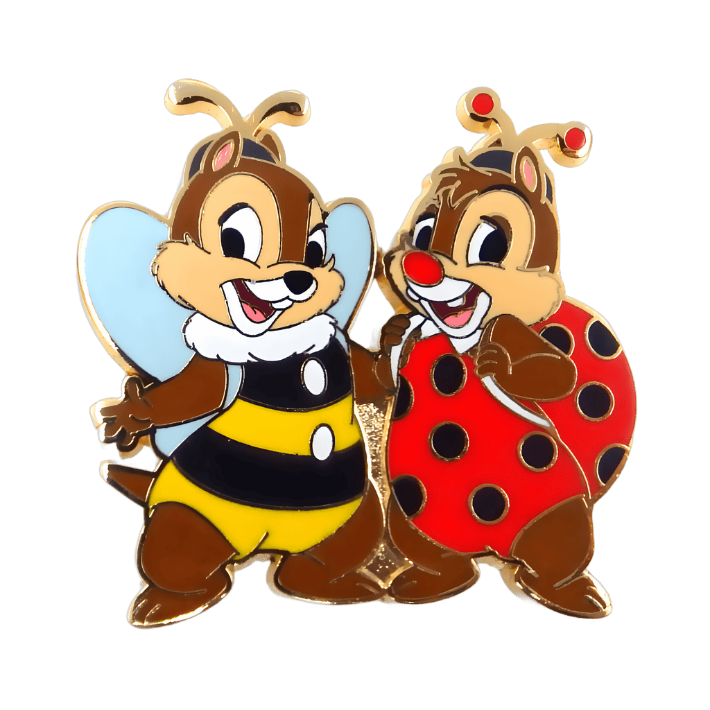 Chip & Dale dressed as a Bee and a Ladybug Disney pin