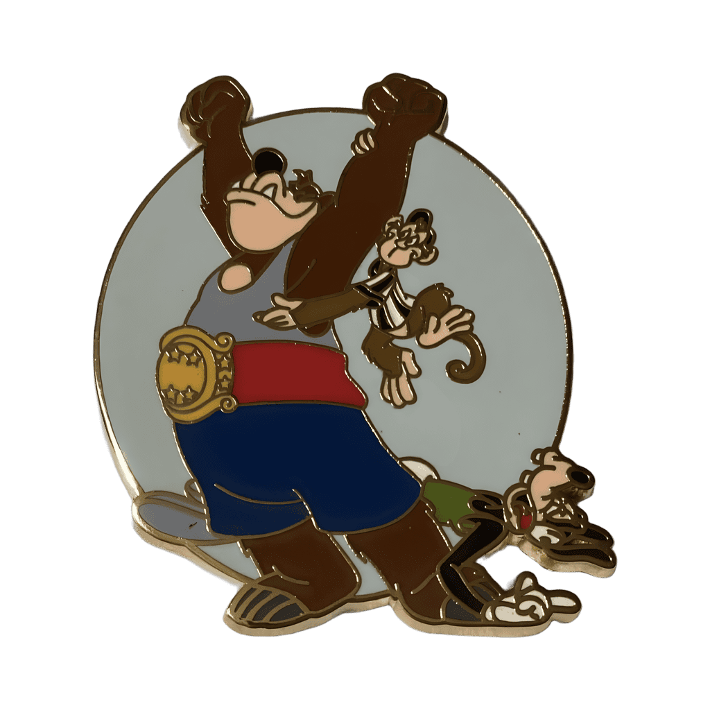 Pete wrestling Goofy monkey Disney pin
