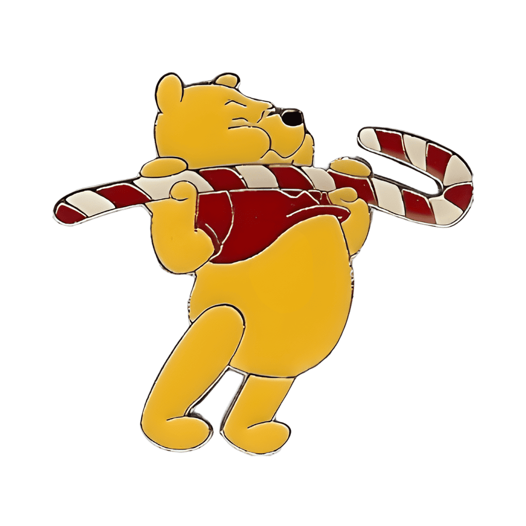 Winnie the Pooh Lifting a Candy Cane 1 of 3 Disney pin