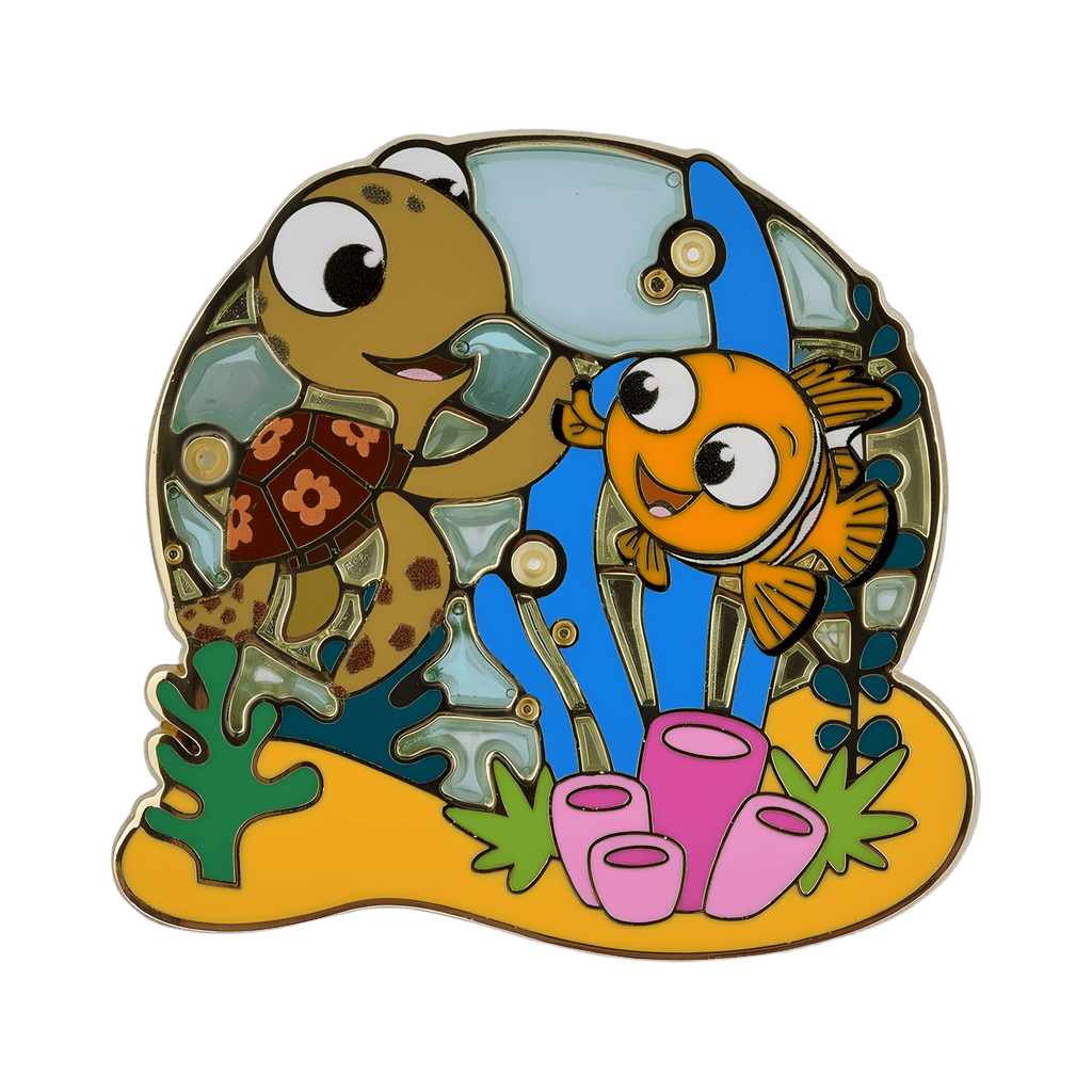 Squirt & Nemo Stained Glass Disney pin