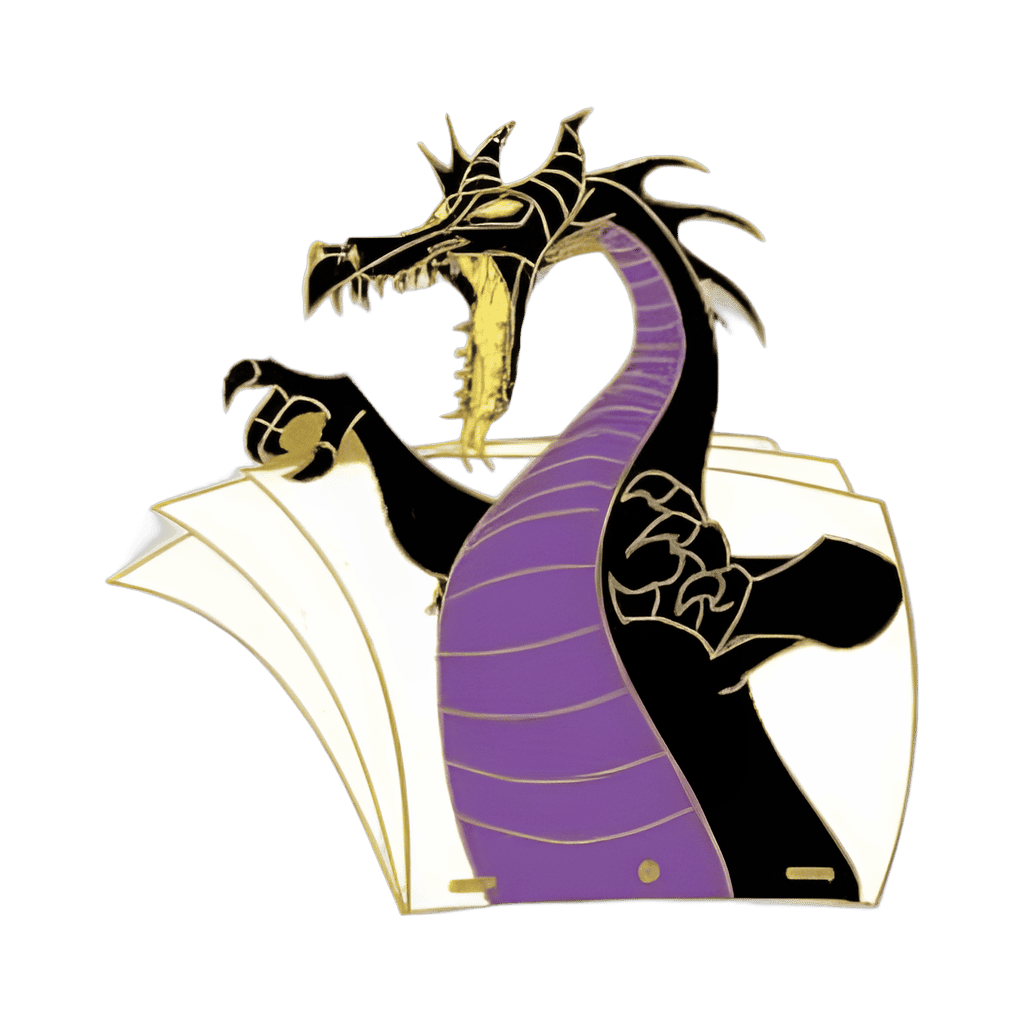 Sleeping Beauty Sequential Animation 2 Pin Set & Lithograph - Maleficent Dragon Disney pin