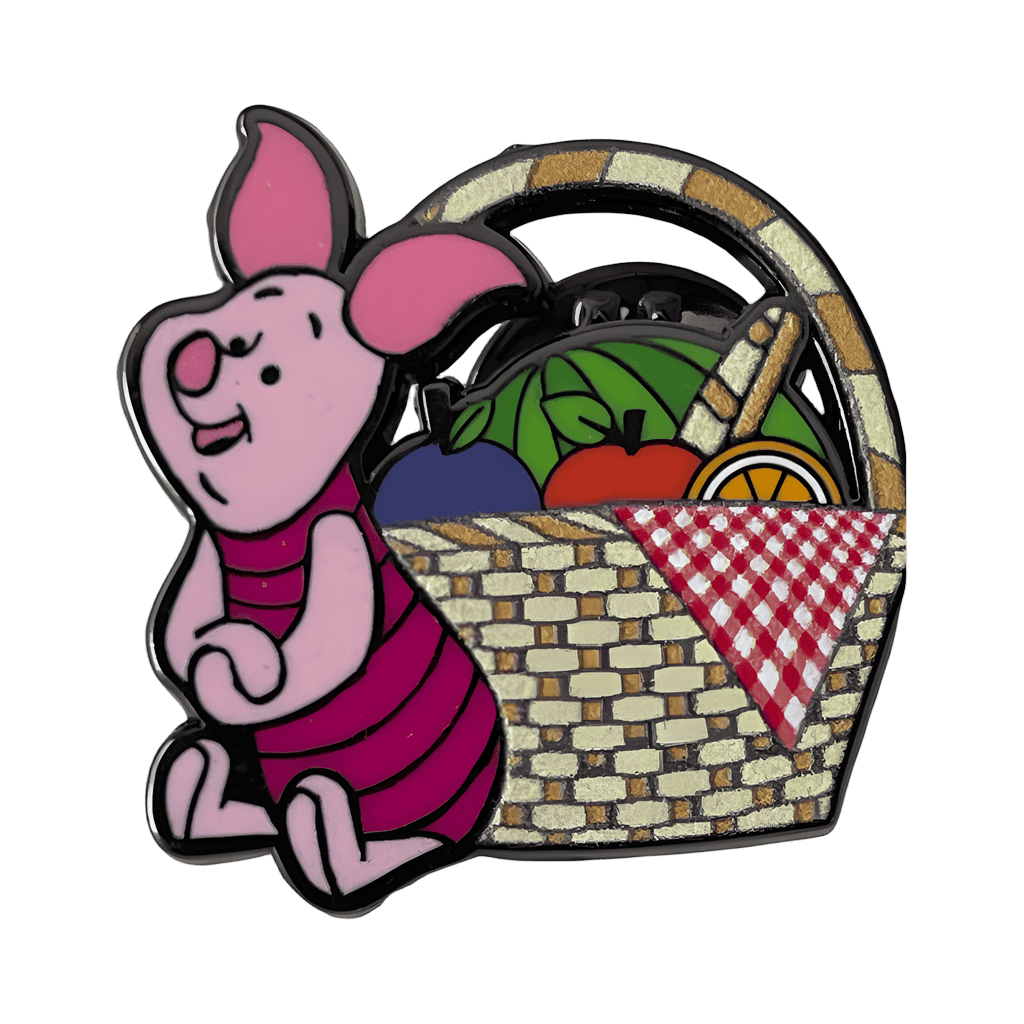 Piglet with picnic basket Disney pin
