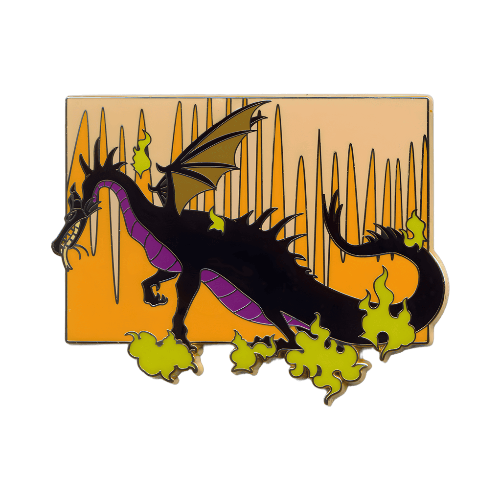Maleficent Dragon with Yellow Background Disney pin