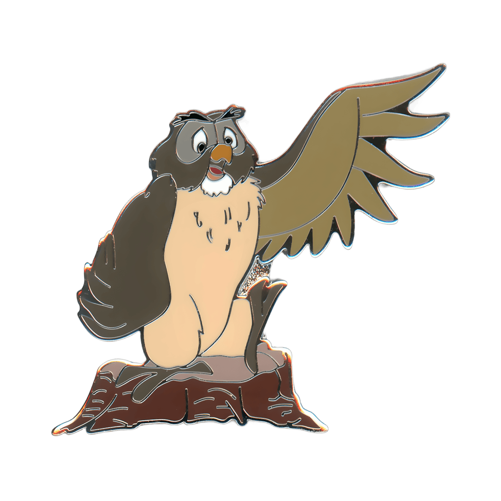 Owl Standing on a Stump Waving Disney pin