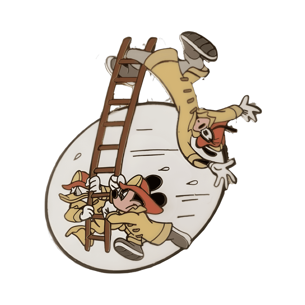 Goofy, Donald and Mickey running with ladder Disney pin