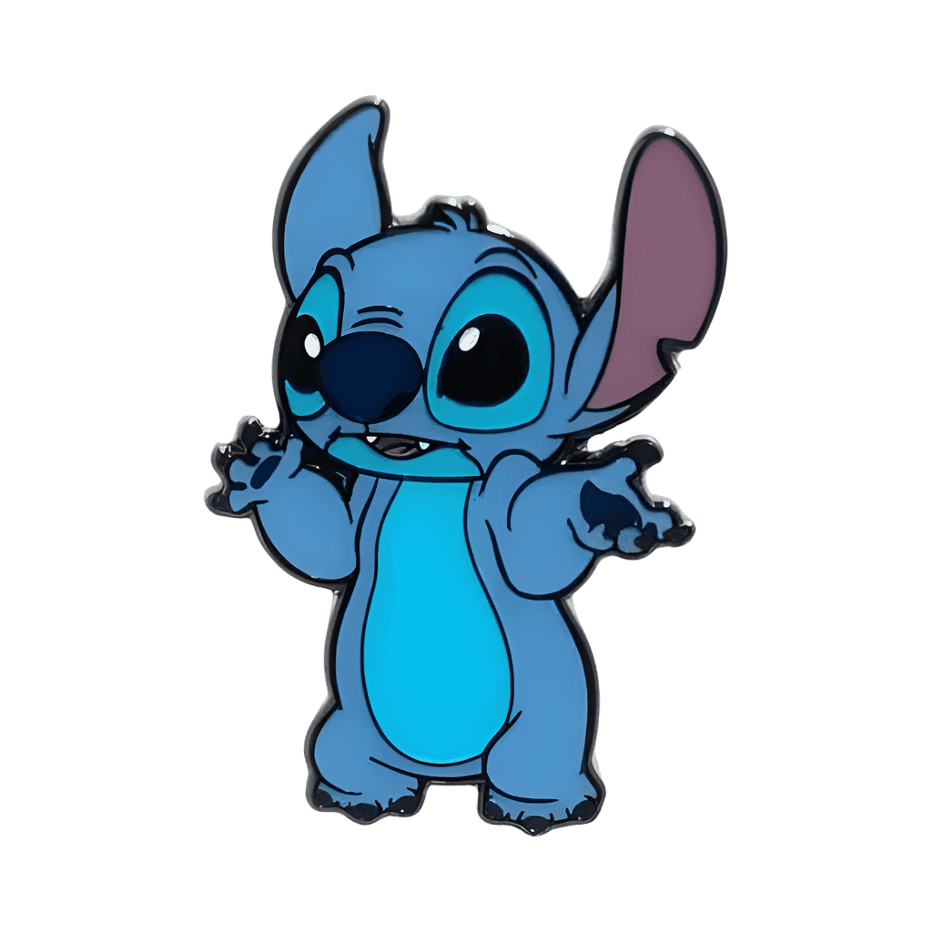 Stitch shrugging Disney pin