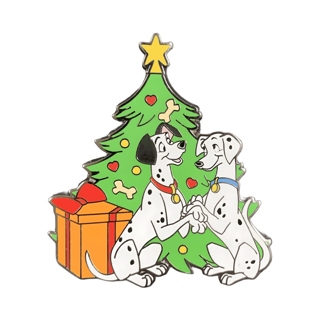 Pongo and Perdita in Front of Christmas Tree Disney pin