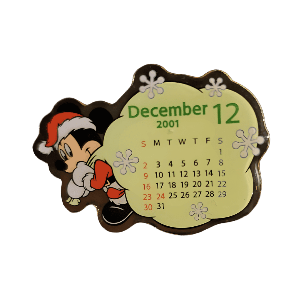 Santa Mickey December Calendar 2001 TDL Disney pin