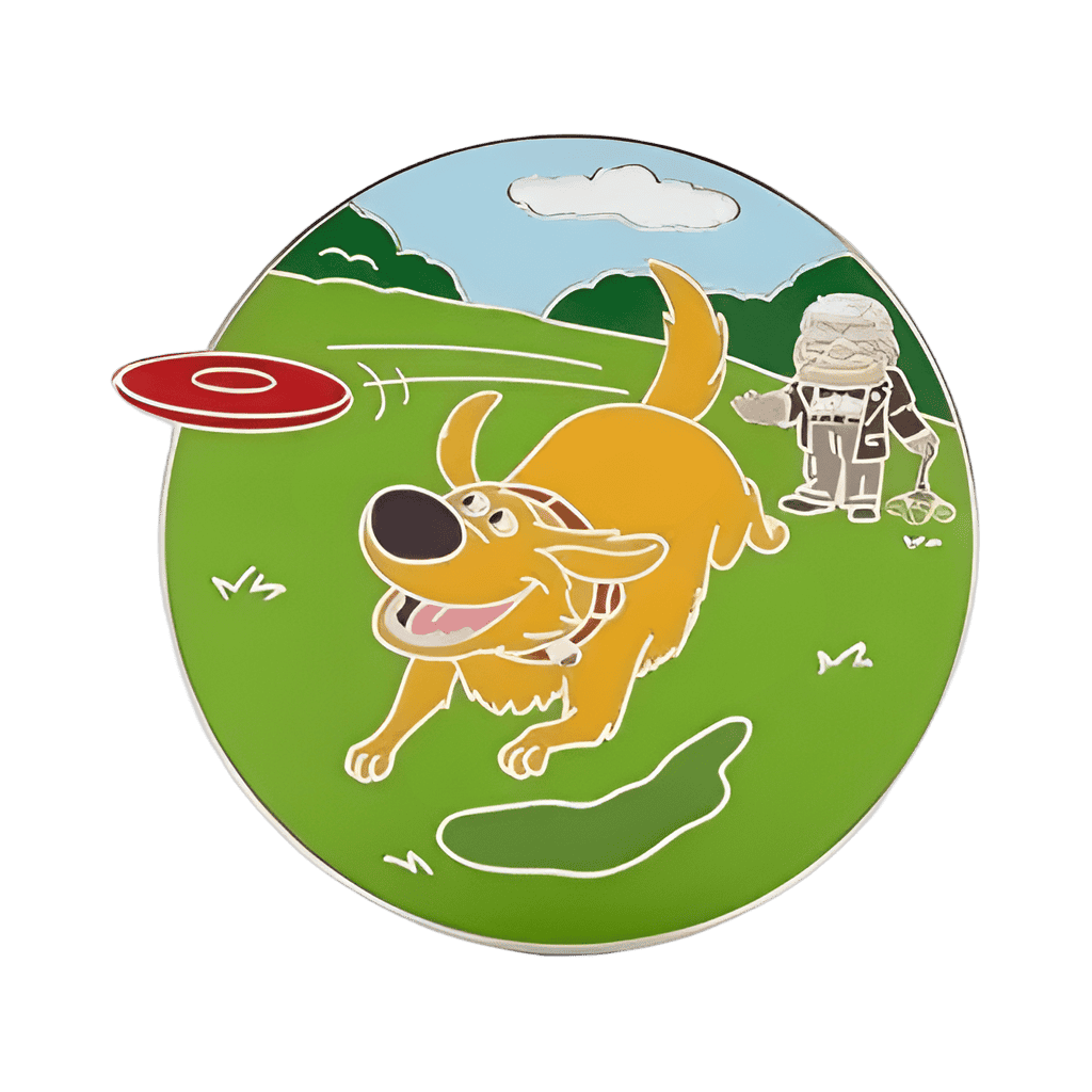 Dug & Carl Playing Frisbee Disney pin