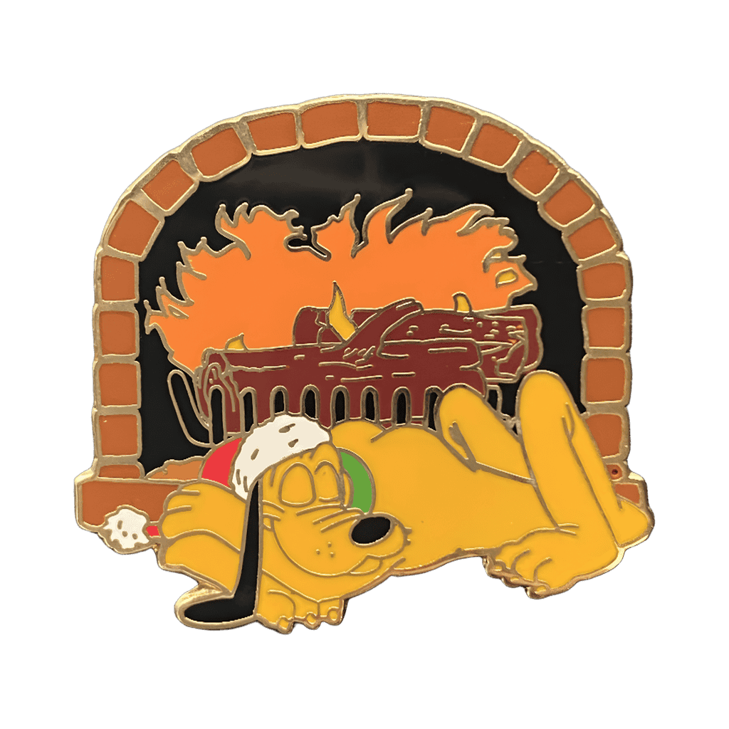 Pluto Sleeping by the Fireplace Disney pin