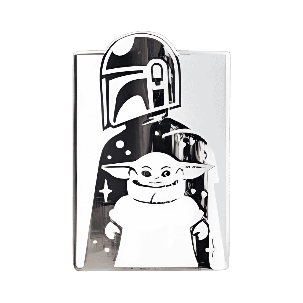 The Child and Mandalorian - Black and White Pin Disney pin