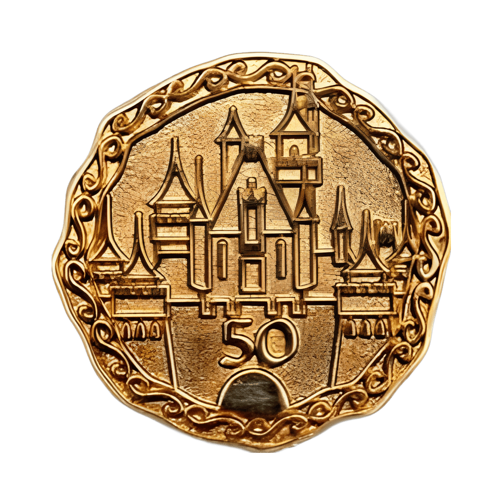 Gold Coin Pin Series - Sleeping Beauty Castle Disney pin