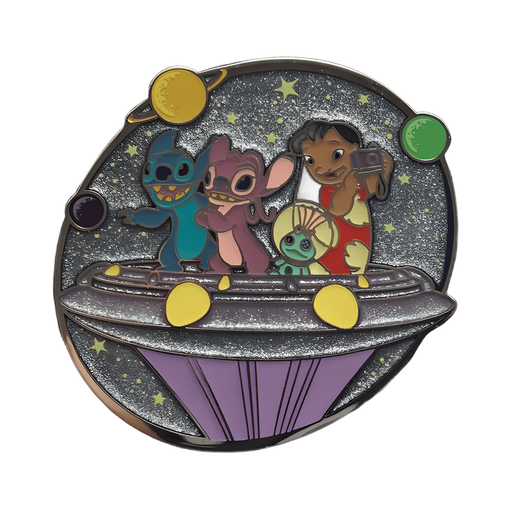Stitch, angel, Lilo and Scrump in space Disney pin