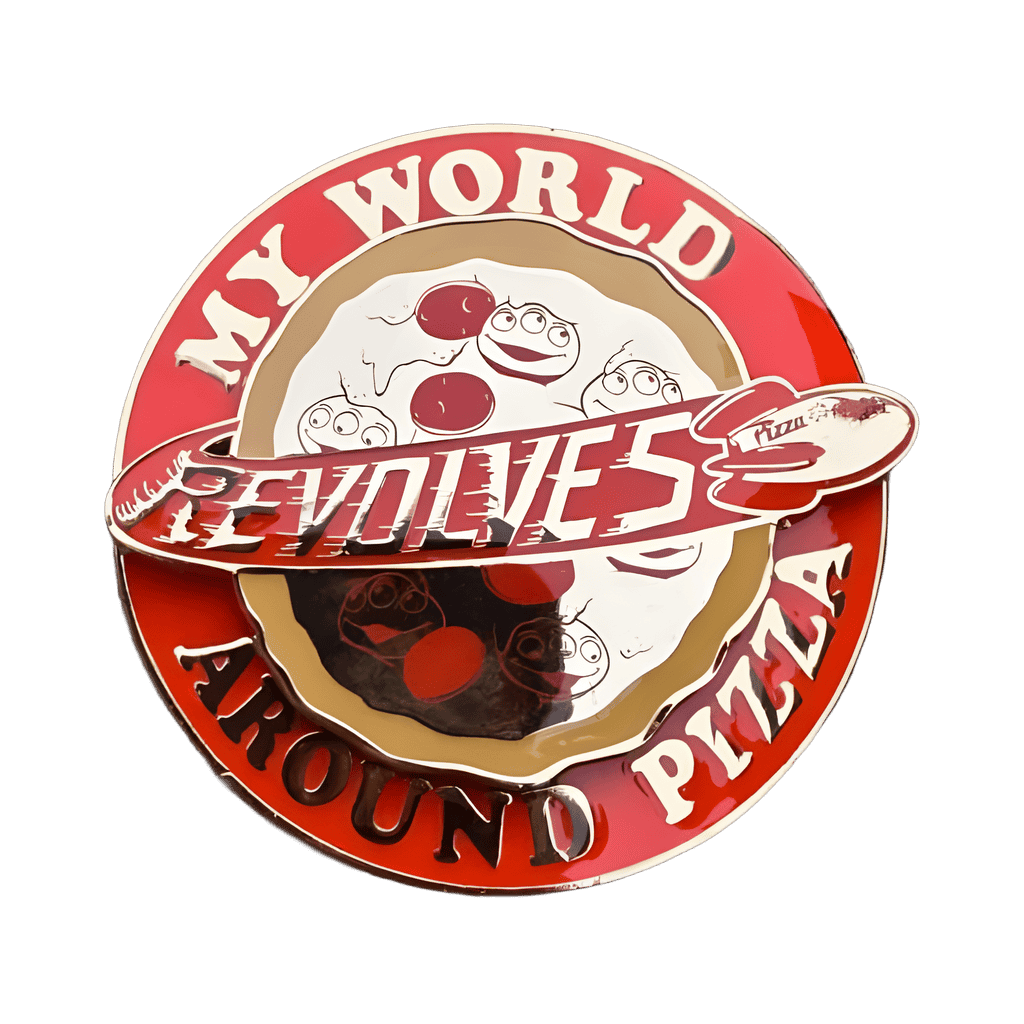 Pizza Planet Aliens Disney Flair Set - My World Revolves Around Pizza Spinner Disney pin
