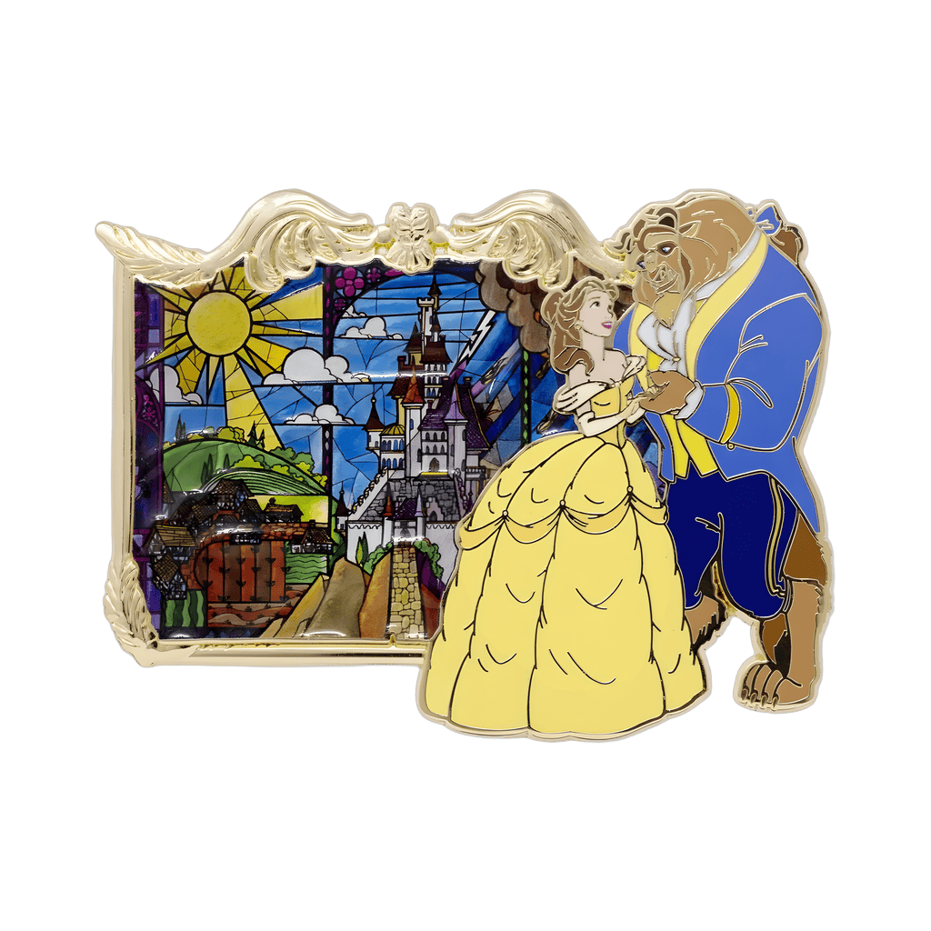 Beauty and the Beast Stained Glass Window Disney pin