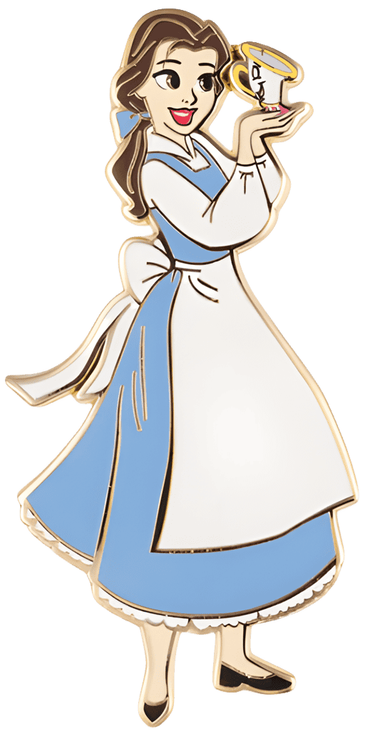 Belle holding Chip Disney pin