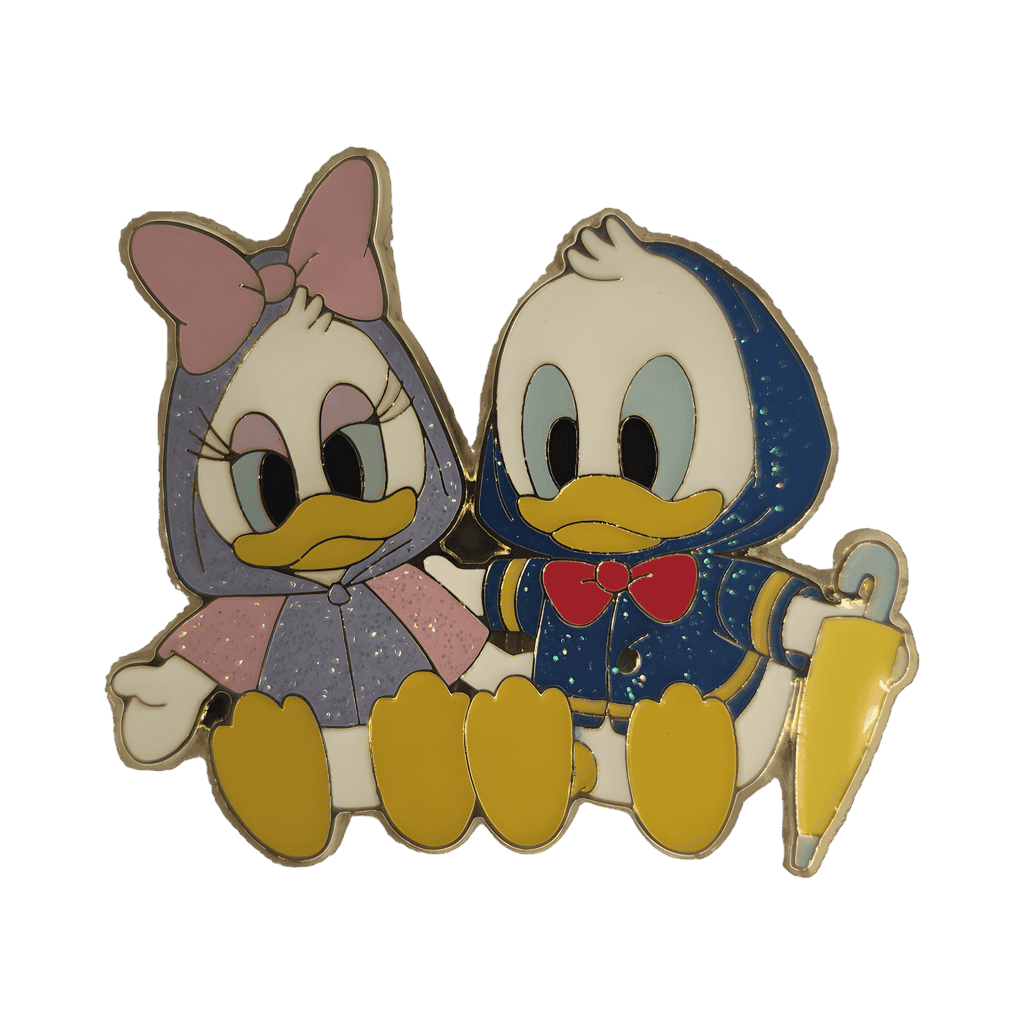 Donald and Daisy in Raincoats Disney pin