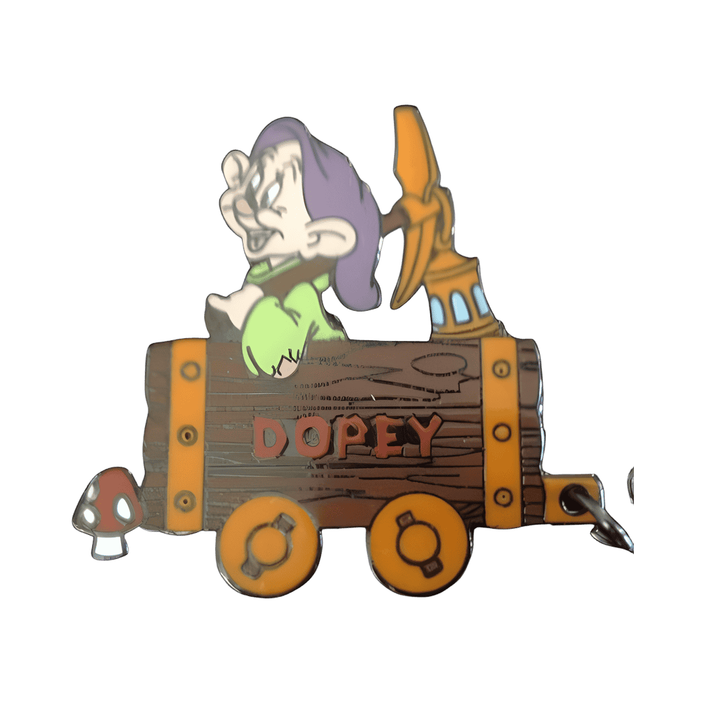 Dopey in Minecart Disney pin