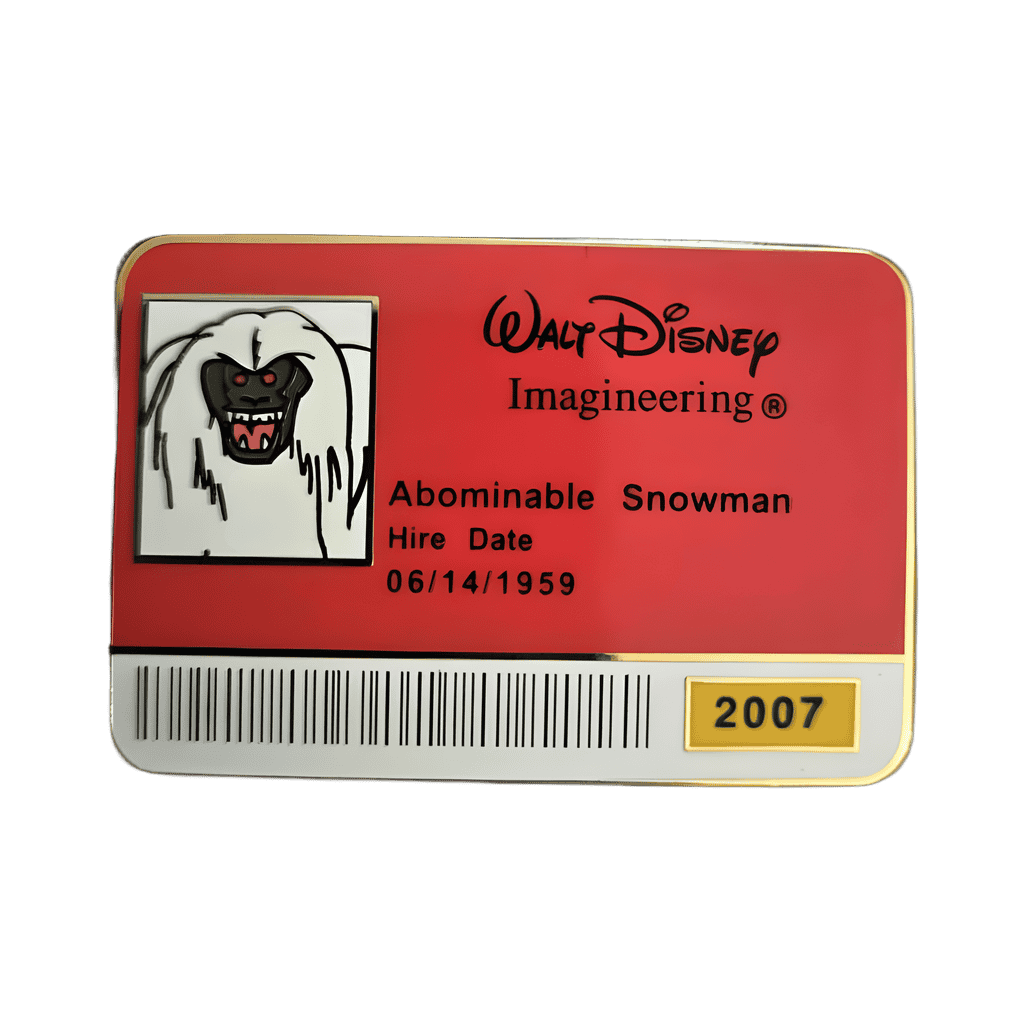 Abominable Snowman ID Badge Disney pin