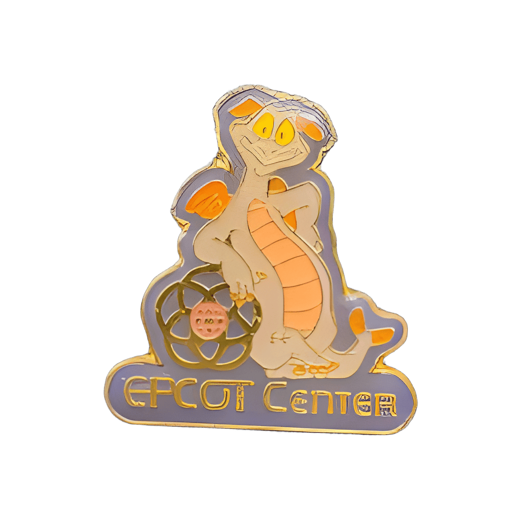 Figment Leaning on Old Epcot Center Logo Disney pin