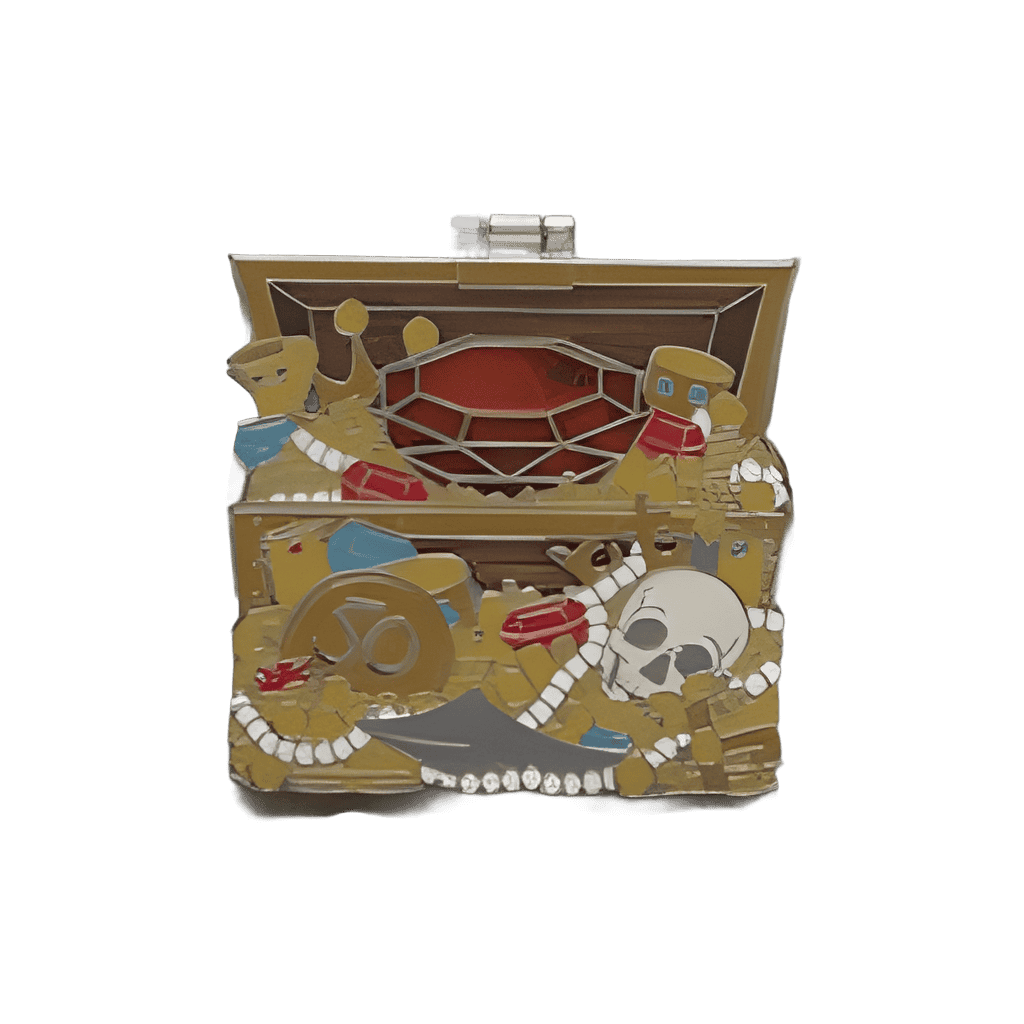 Hinged Treasure Chest Large Red Jewel COMPLETER Disney pin