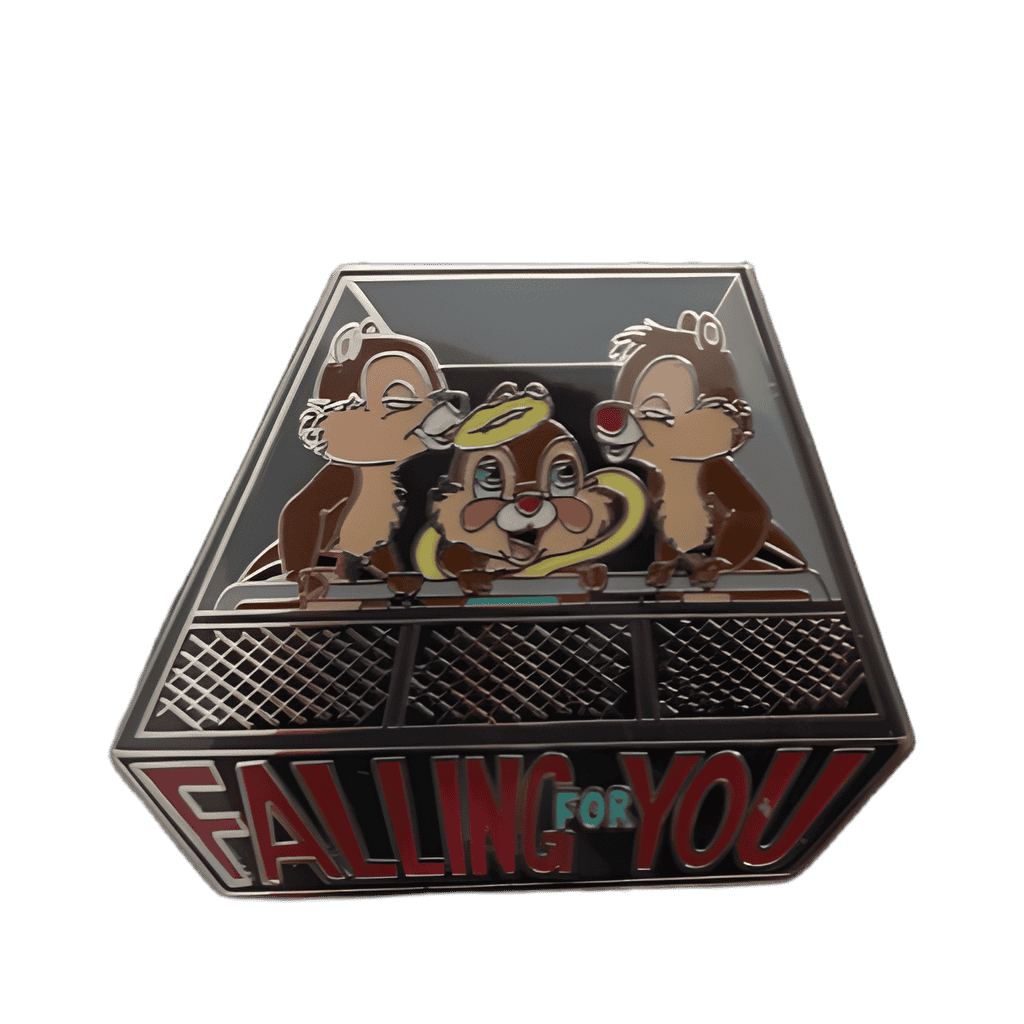 Chip, Dale, and Clarice on Tower of Terror — Falling For You Disney pin